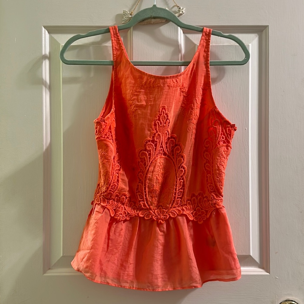 Anthropologie sleeveless summer poplin blouse